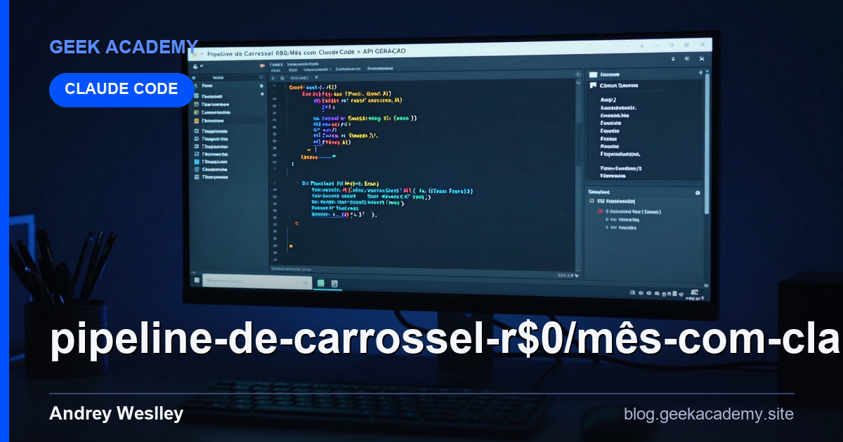 Pipeline de Carrossel R$0/Mês com Claude Code + API GERAÇÃO  Preço e Review 2026