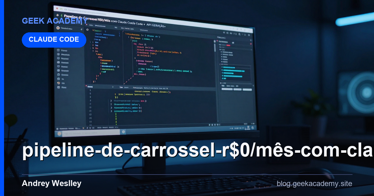 Pipeline de Carrossel R$0/Mês com Claude Code + API GERAÇÃO : Vale a Pena em 2026?
