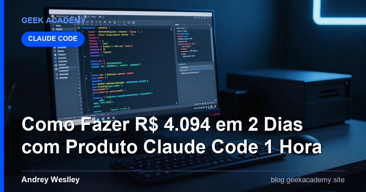 Como Fazer R$ 4.094 em 2 Dias com Produto Claude Code 1 Hora
