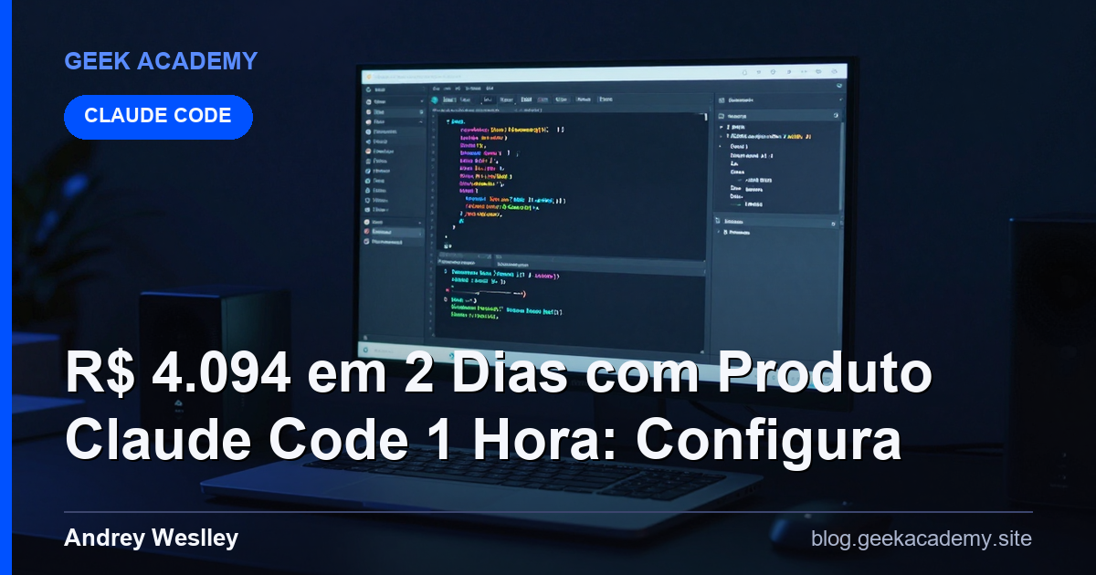 R$ 4.094 em 2 Dias com Produto Claude Code 1 Hora: Configura