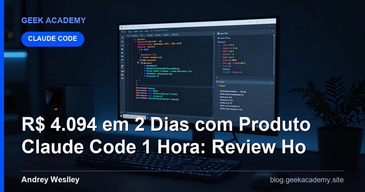 R$ 4.094 em 2 Dias com Produto Claude Code 1 Hora: Review Ho