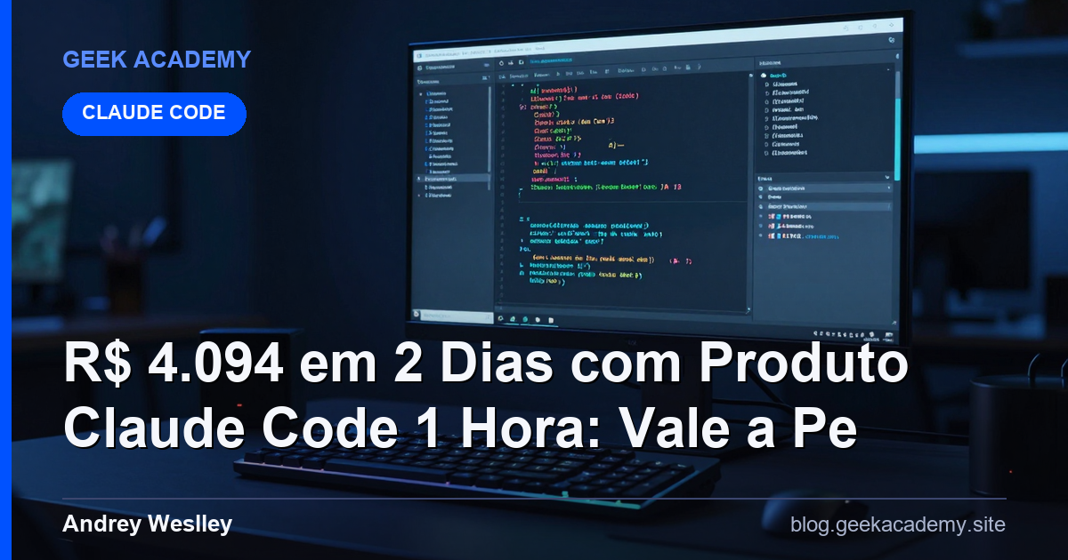 R$ 4.094 em 2 Dias com Produto Claude Code 1 Hora: Vale a Pe