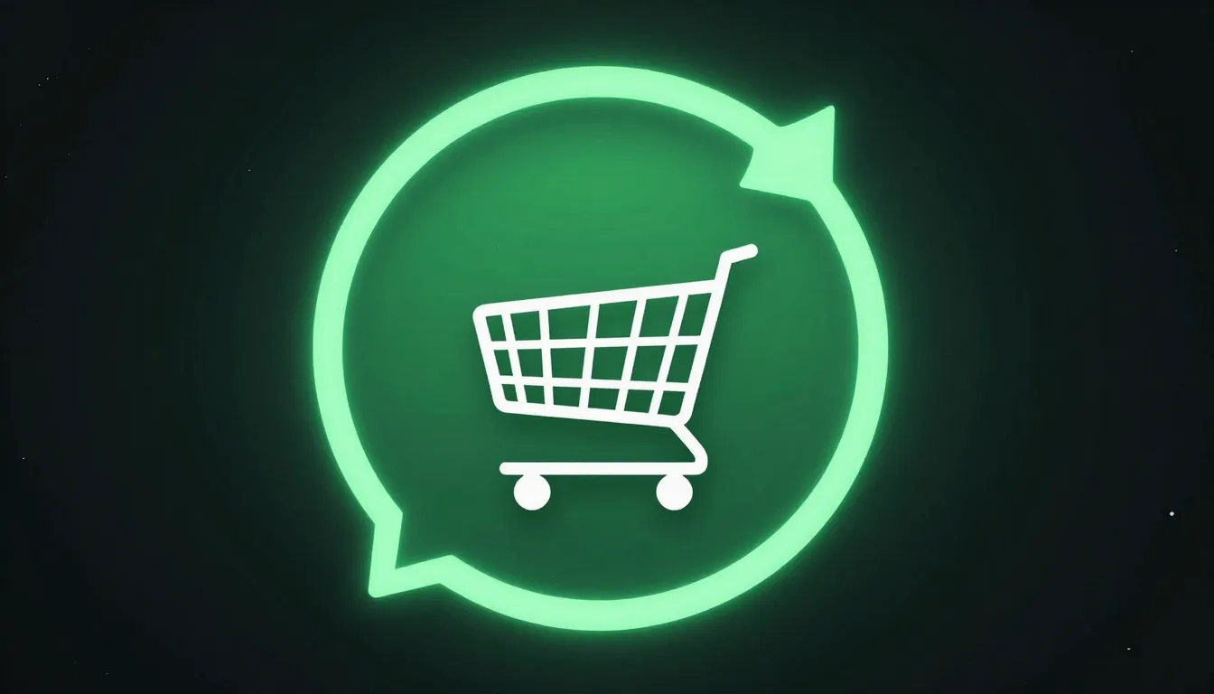 Mensagem verde de WhatsApp reativando um carrinho de compra abandonado