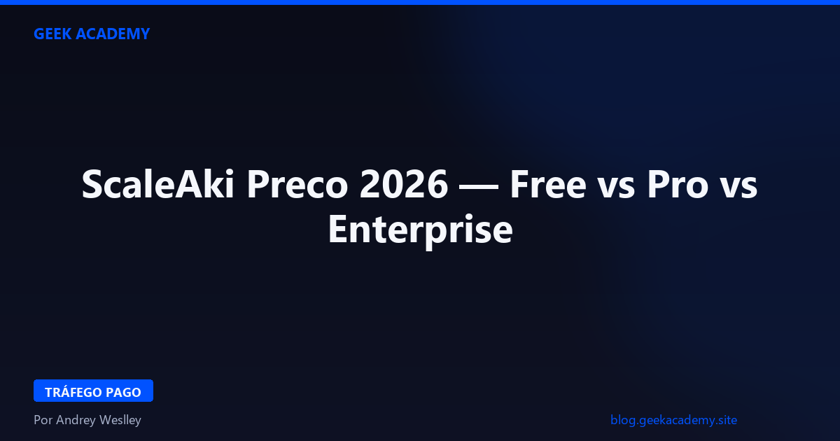 ScaleAki Preco 2026 — Free vs Pro vs Enterprise
