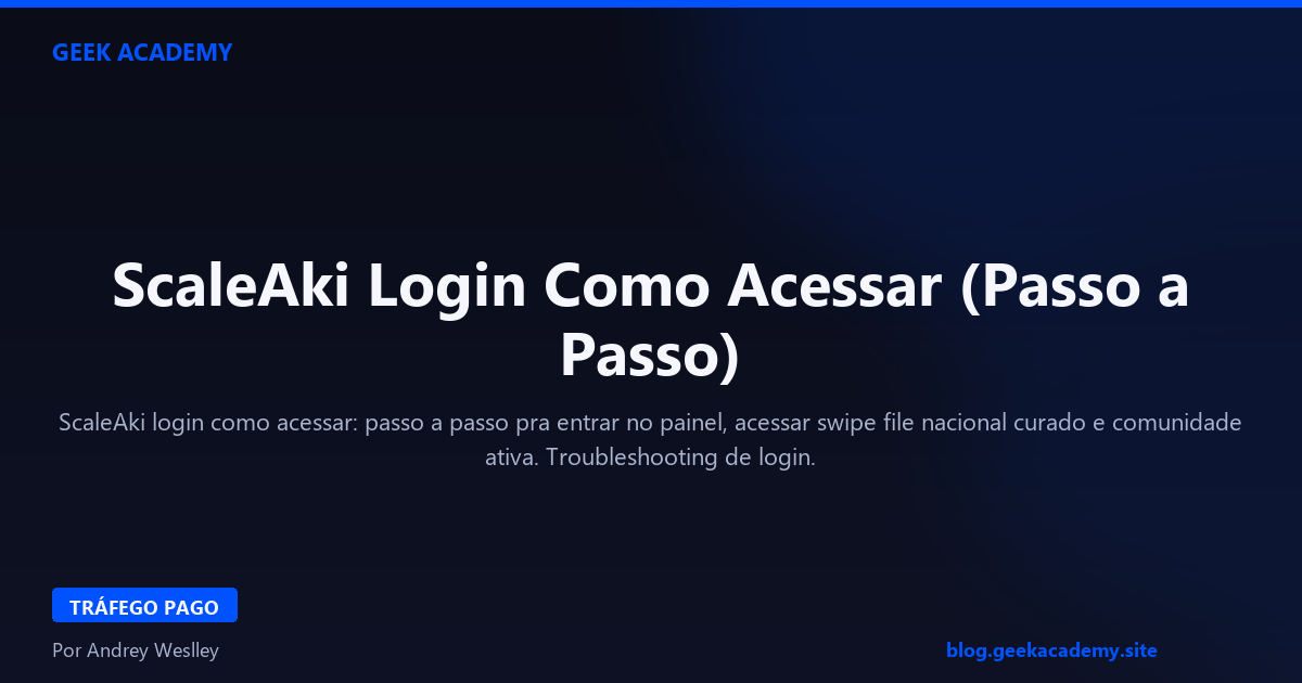 ScaleAki Login Como Acessar (Passo a Passo)