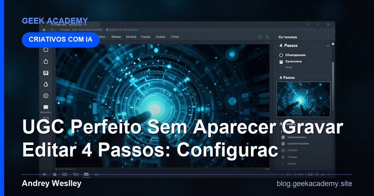 UGC Perfeito Sem Aparecer Gravar Editar 4 Passos: Configurac
