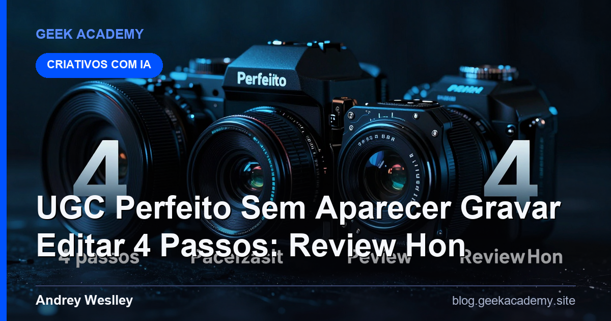 UGC Perfeito Sem Aparecer Gravar Editar 4 Passos: Review Hon