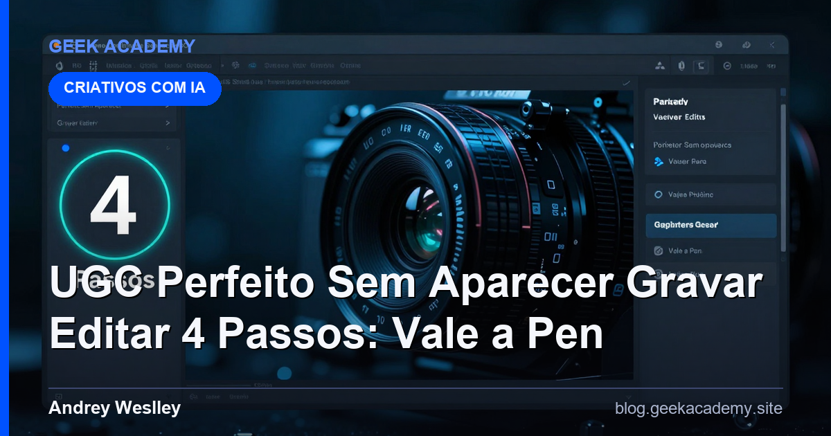 UGC Perfeito Sem Aparecer Gravar Editar 4 Passos: Vale a Pen
