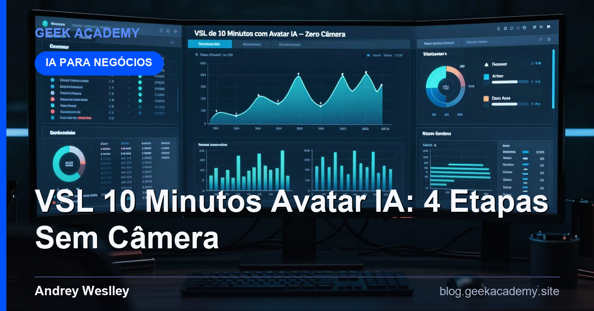 VSL de 10 Minutos com Avatar IA — Zero Câmera, Zero Ator, 4 Etapas
